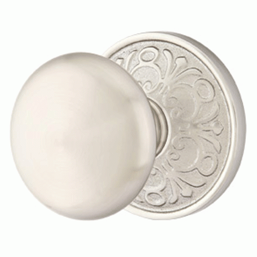 Solid Brass Providence Door Knob Set With Lancaster Rosette (Several Finish Options) EMTEK