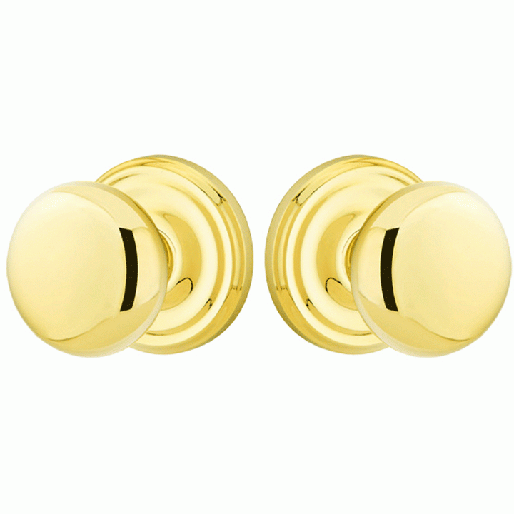 Solid Brass Providence Door Knob Set With Regular Rosette (Several Finish Options) EMTEK