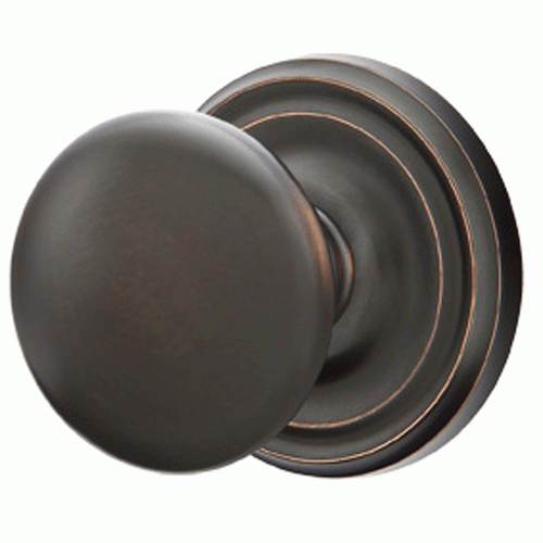 Solid Brass Providence Door Knob Set With Regular Rosette (Several Finish Options) EMTEK