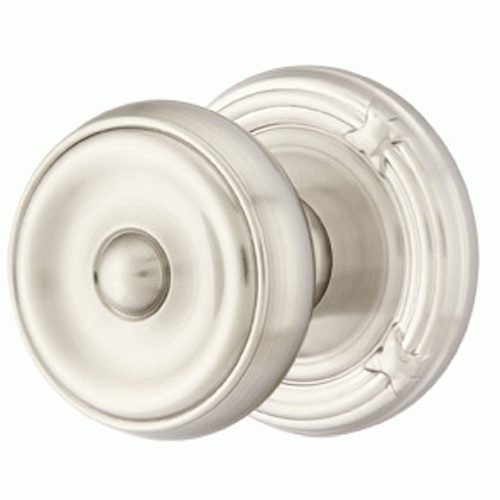 Solid Brass Waverly Door Knob Set With Ribbon & Reed Rosette (Several Finish Options) EMTEK