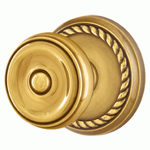 Emtek Solid Brass Waverly Door Knob Set With Rope Rosette (Several Finish Options) EMTEK