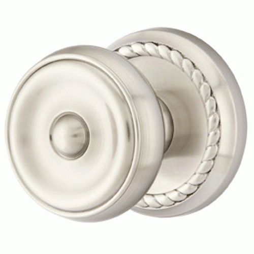 Emtek Solid Brass Waverly Door Knob Set With Rope Rosette (Several Finish Options) EMTEK