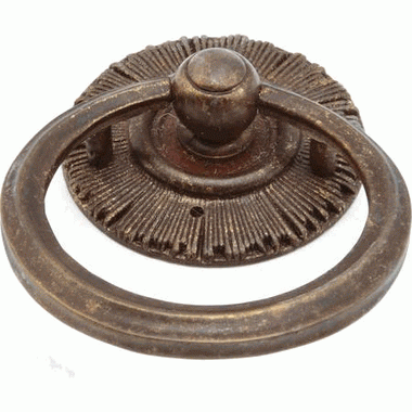 2 1/4 Inch Sunburst Cabinet Ring Pull with Back Plate (Highlighted Bronze Finish) SCHAUB