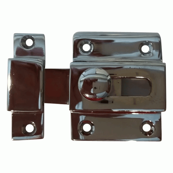 2 1/4 Inch Solid Brass Cabinet Latch With Round Turn Piece (Polished Chrome Finish) COPPER MOUNTAIN HARDWARE