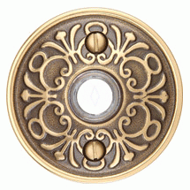 Emtek 2406 Doorbell Button With Lancaster Rose (Several Finishes Available) EMTEK