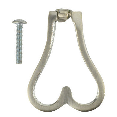 2 1/8 Inch Modern Heart Cabinet Drop Pull (Satin Nickel Finish) COPPER MOUNTAIN HARDWARE