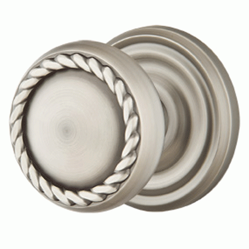 Solid Brass Rope Door Knob Set With Regular Rosette (Several Finish Options) EMTEK