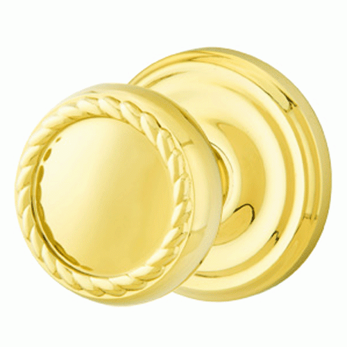 Solid Brass Rope Door Knob Set With Regular Rosette (Several Finish Options) EMTEK