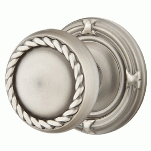 Solid Brass Rope Door Knob Set With Ribbon & Reed Rosette (Several Finish Options) EMTEK