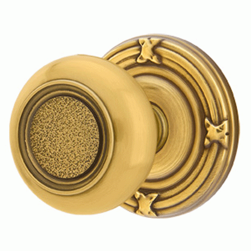 Solid Brass Belmont Door Knob Set With Ribbon & Reed Rosette (Several Finish Options) EMTEK