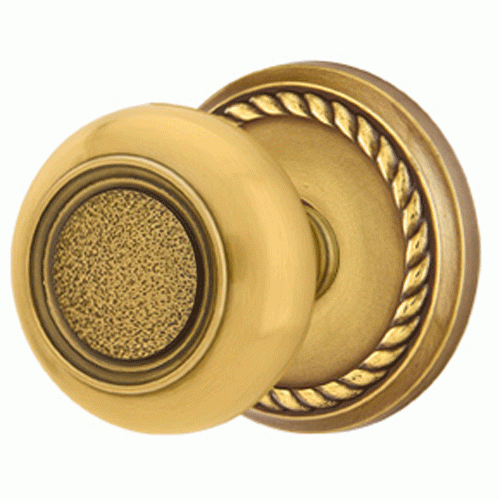 Solid Brass Belmont Door Knob Set With Rope Rosette (Several Finish Options) EMTEK