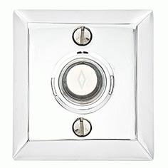 2 5/8 Inch Solid Brass Doorbell Button with Quincy Rosette EMTEK