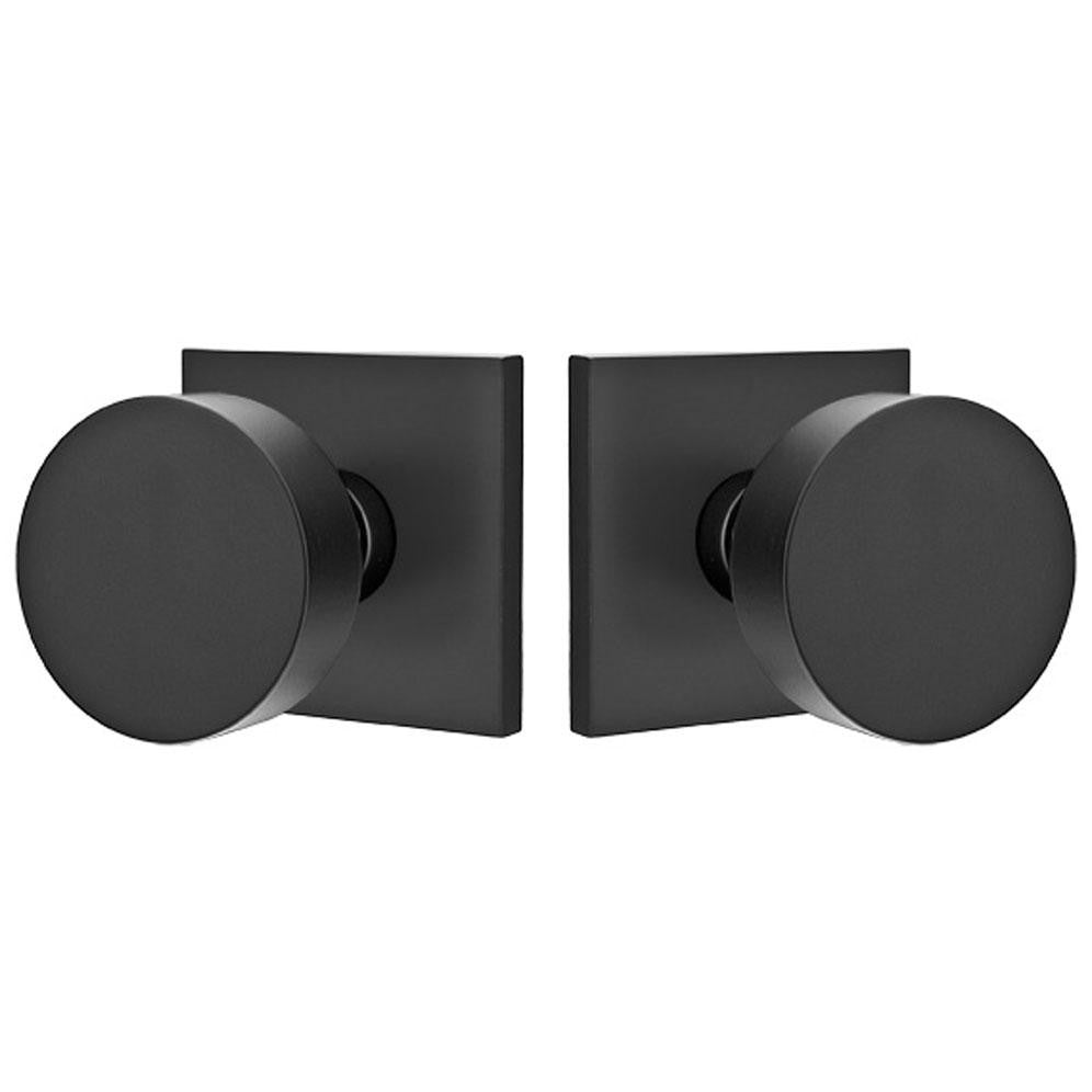 Emtek 520ROU Round Door Knob Set from The Brass Modern Collection Flat Black Knobset Privacy EMTEK