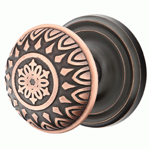 Solid Brass Lancaster Door Knob Set With Regular Rosette (Several Finish Options) EMTEK