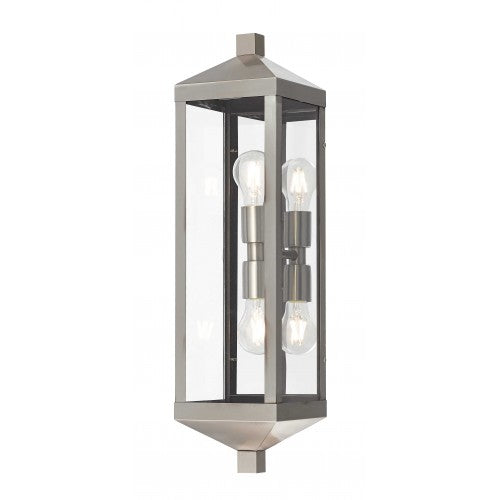 2 Light Brushed Nickel Outdoor Wall Lantern Livex