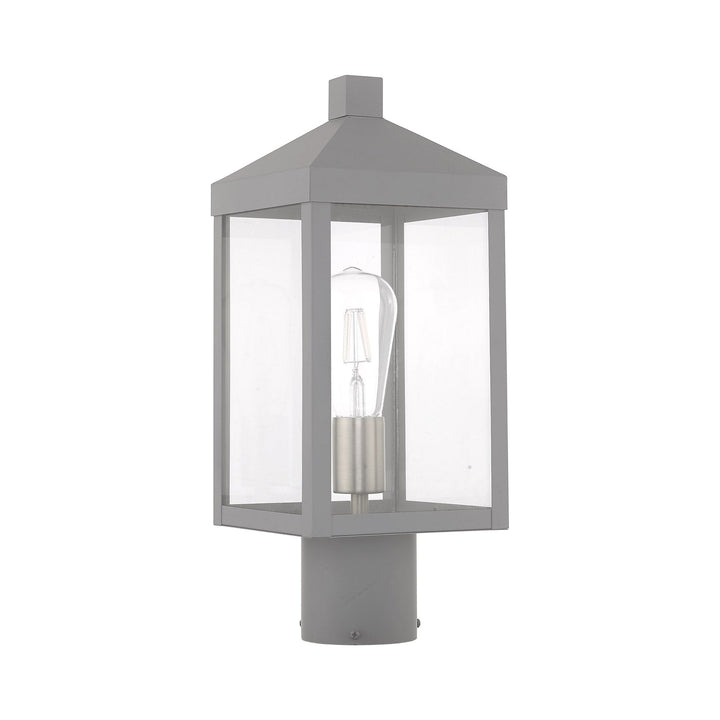 1 Light Nordic Gray Outdoor Post Top Lantern Livex