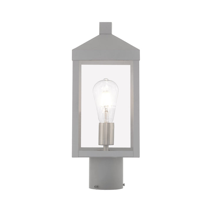 1 Light Nordic Gray Outdoor Post Top Lantern Livex
