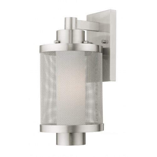 1 Light Brushed Nickel Wall Lantern Livex