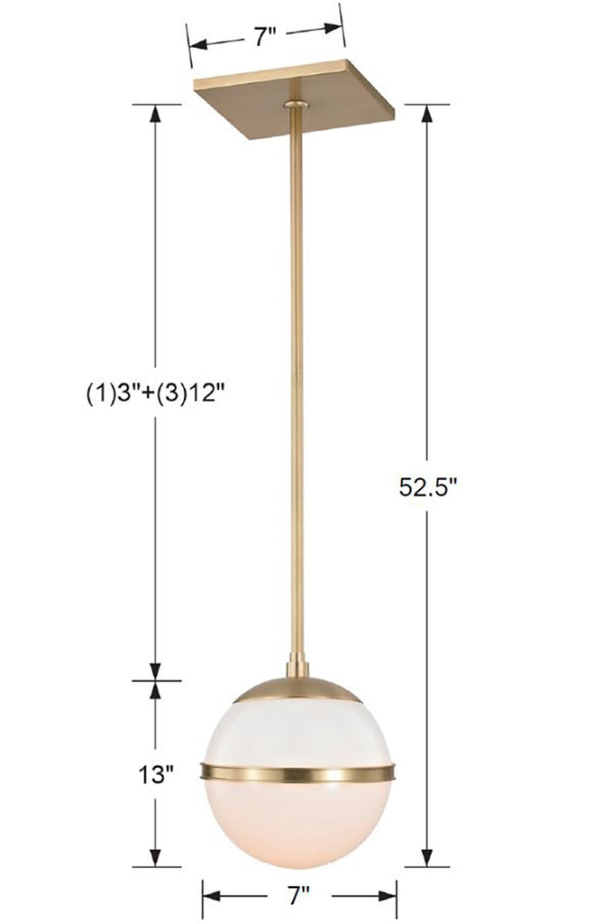 Crystorama Crystorama Brian Patrick Flynn Truax 1 Light Aged Brass Mini Pendant