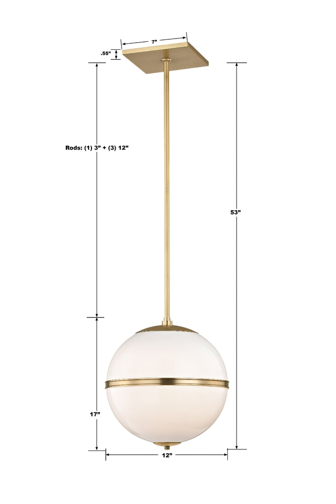 Crystorama Crystorama Brian Patrick Flynn Truax 1 Light Aged Brass Mini Pendant