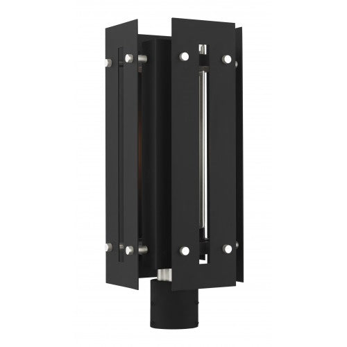 1 Light Black Outdoor Post Top Lantern Livex
