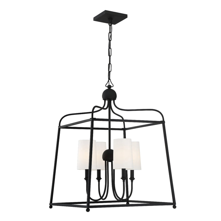 Libby Langdon Sylvan 4 Light Black Forged Chandelier Crystorama