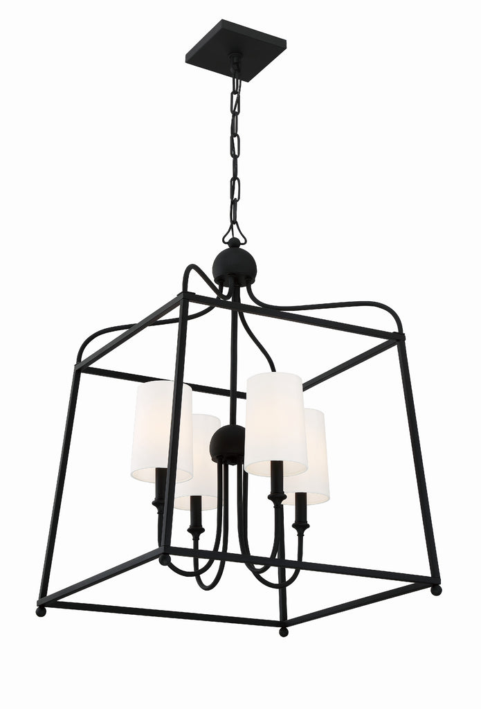 Libby Langdon Sylvan 4 Light Black Forged Chandelier Crystorama