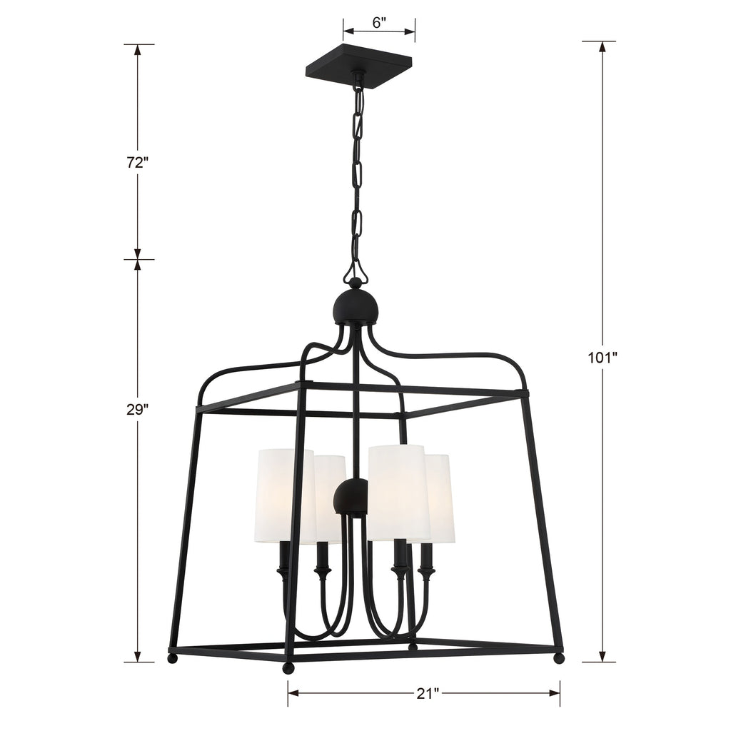 Libby Langdon Sylvan 4 Light Black Forged Chandelier Crystorama