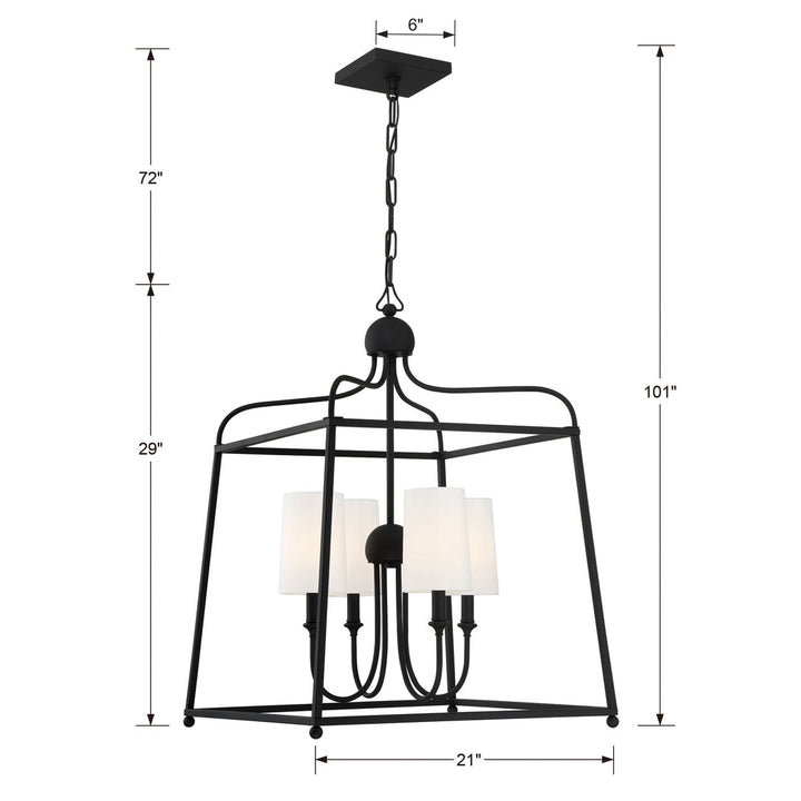 Libby Langdon Sylvan 4 Light Black Forged Chandelier Crystorama