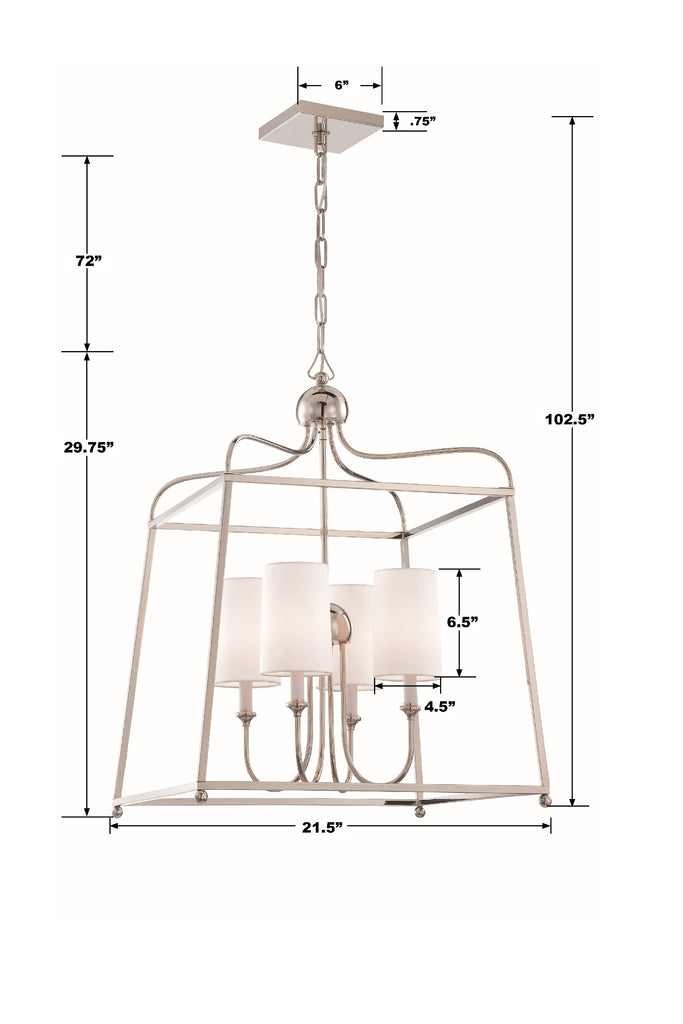 Libby Langdon Sylvan 4 Light Polished Nickel Chandelier Crystorama