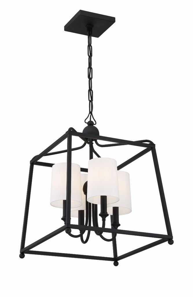 Libby Langdon Sylvan 4 Light Black Forged Mini Chandelier Crystorama