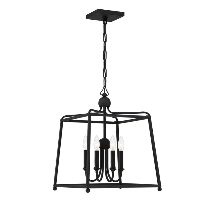 Libby Langdon Sylvan 4 Light Black Forged Mini Chandelier Crystorama