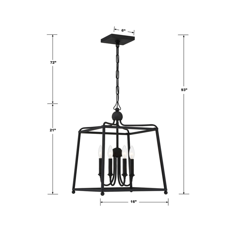 Libby Langdon Sylvan 4 Light Black Forged Mini Chandelier Crystorama