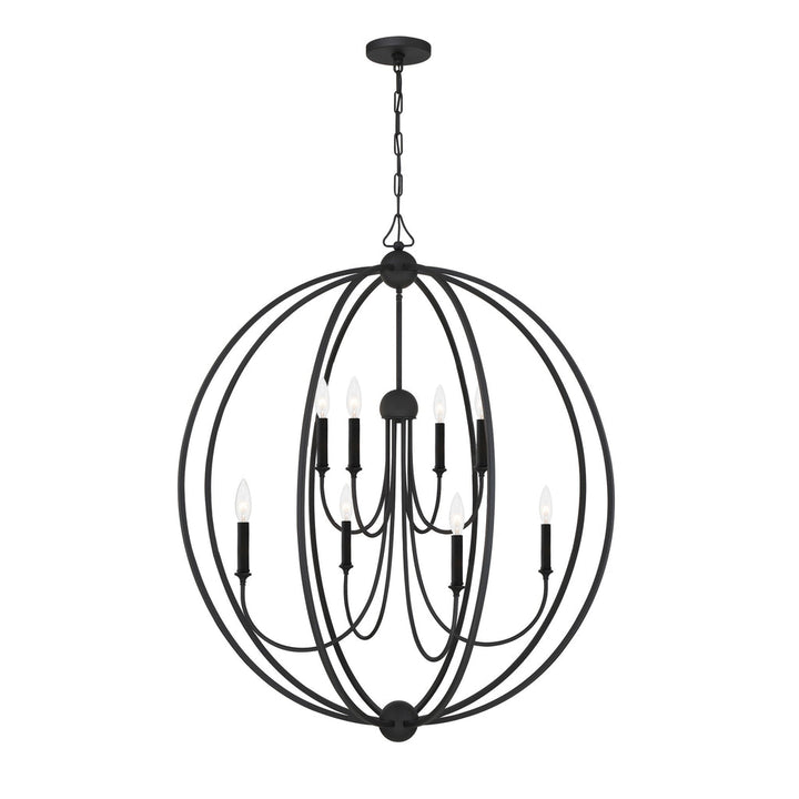 Libby Langdon Sylvan 8 Light Black Forged Chandelier Crystorama