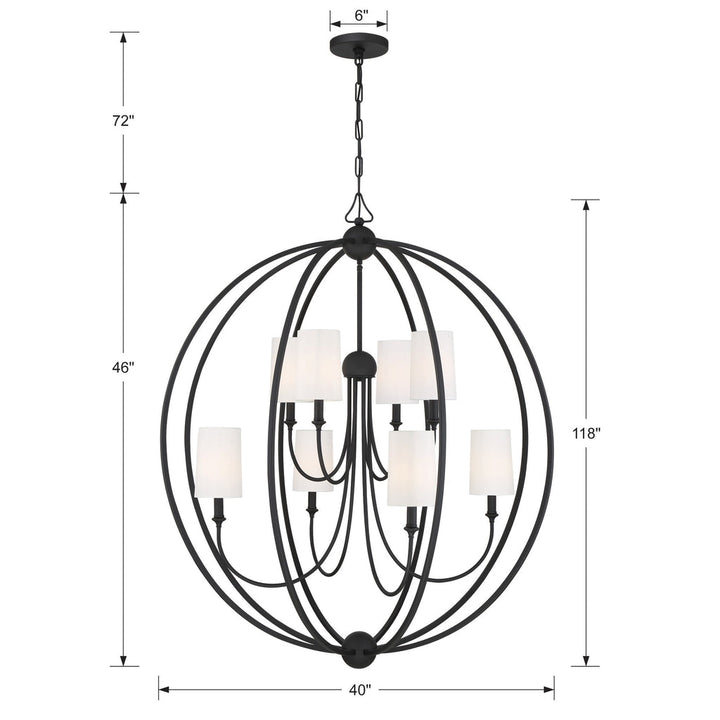 Libby Langdon Sylvan 8 Light Black Forged Chandelier Crystorama