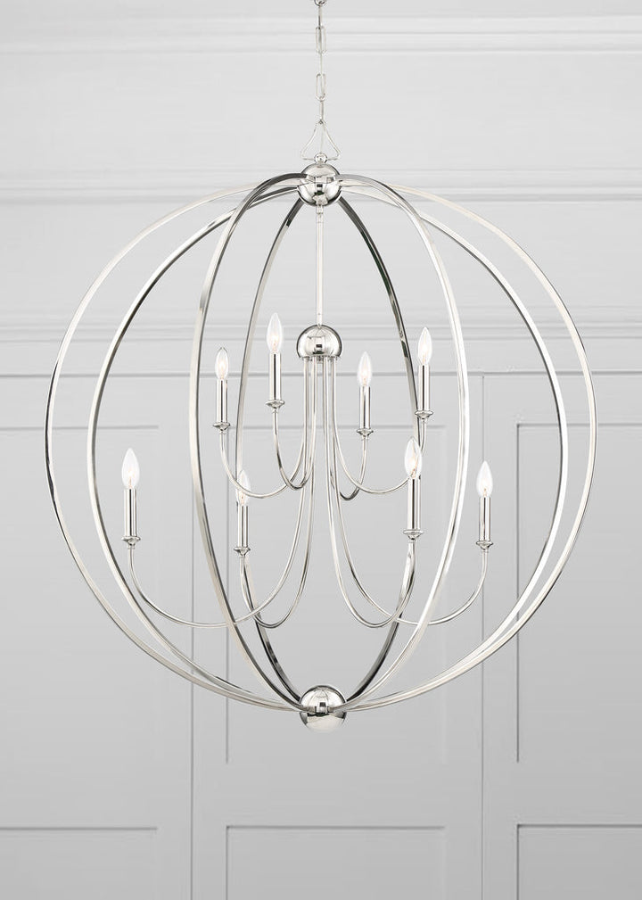 Libby Langdon Sylvan 8 Light Polished Nickel Chandelier Crystorama