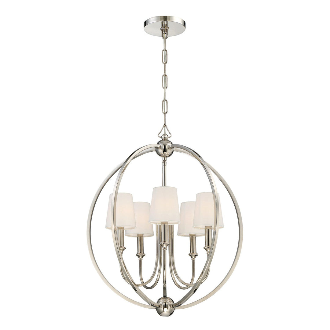 Libby Langdon Sylvan 5 Light Polished Nickel Chandelier Crystorama