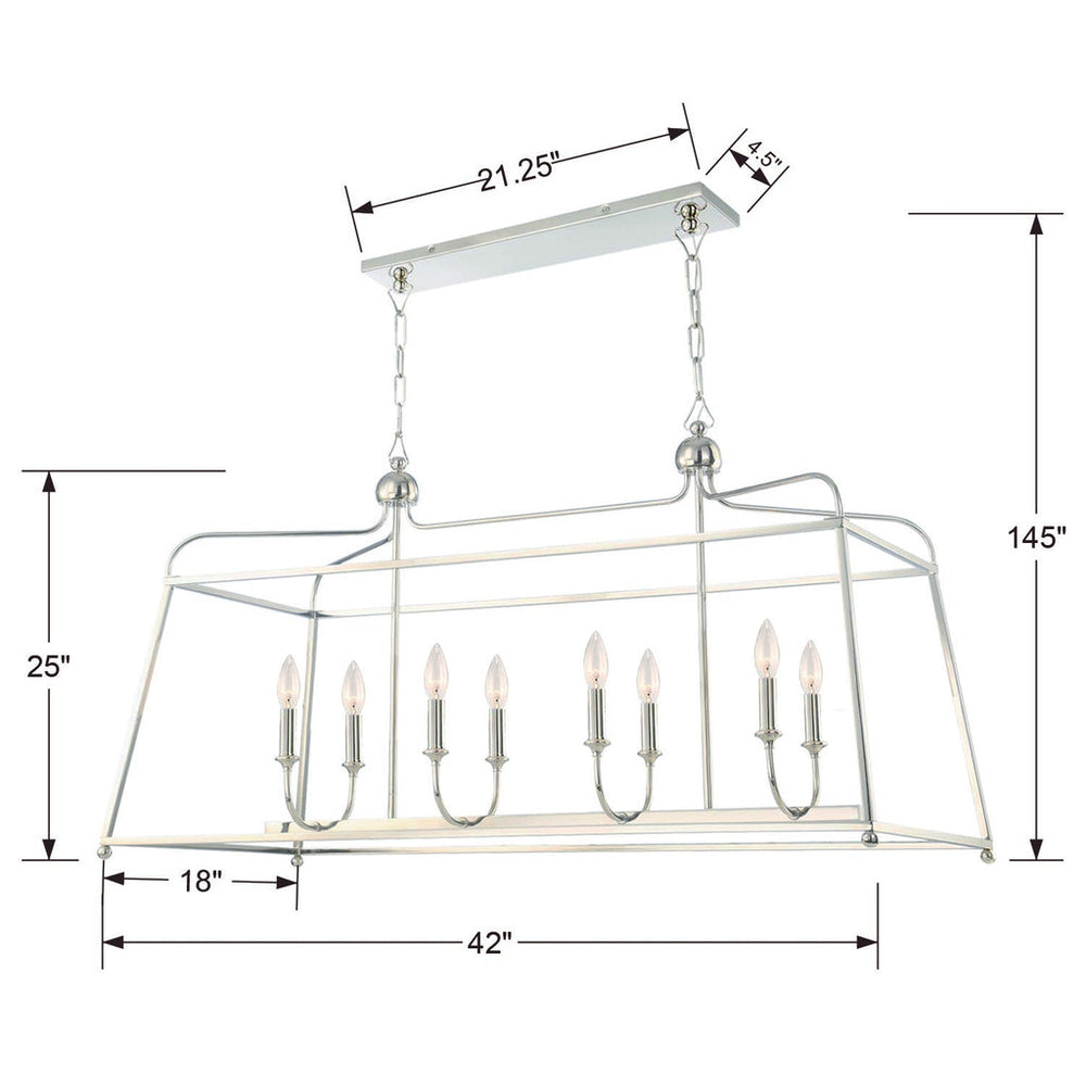 Libby Langdon Sylvan 8 Light Polished Nickel Chandelier Crystorama