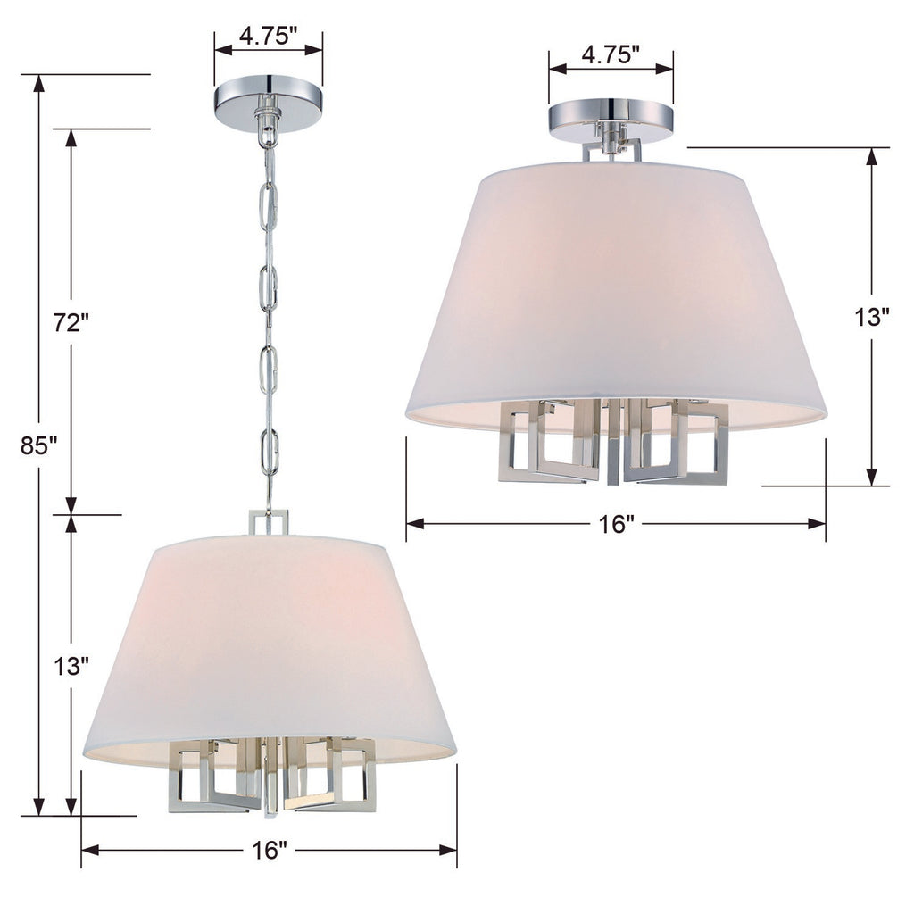 Crystorama Crystorama Libby Langdon Westwood 5 Light Polished Nickel Pendant