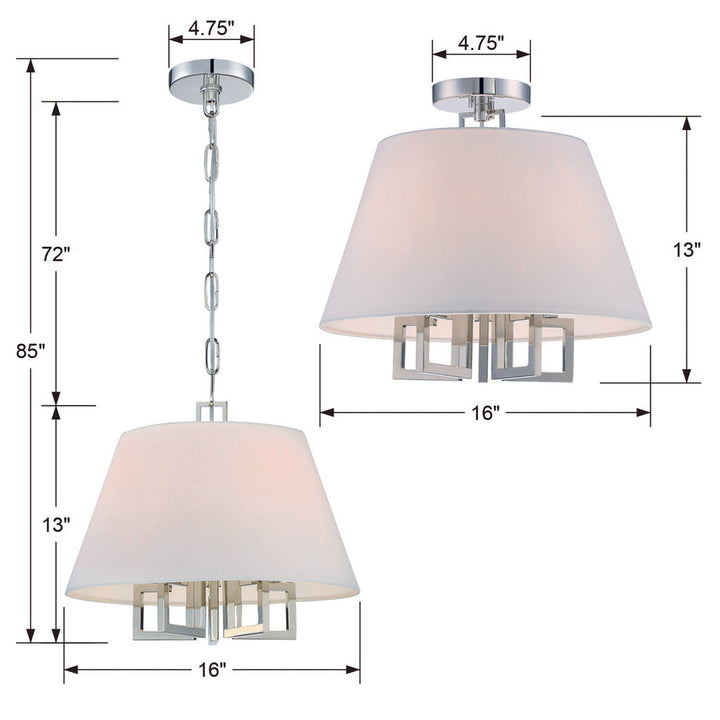 Crystorama Crystorama Libby Langdon Westwood 5 Light Polished Nickel Pendant