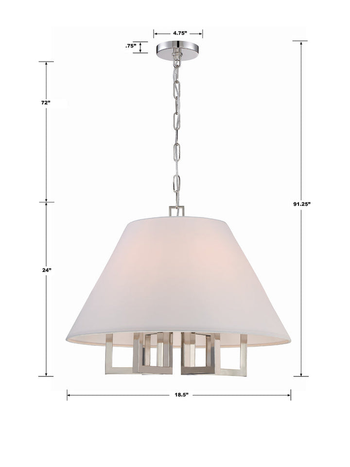 Libby Langdon Westwood 6 Light Polished Nickel Chandelier Crystorama