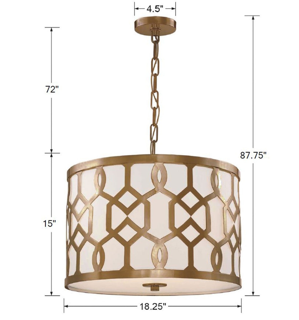 Libby Langdon Jennings 3 Light Aged Brass Chandelier Crystorama