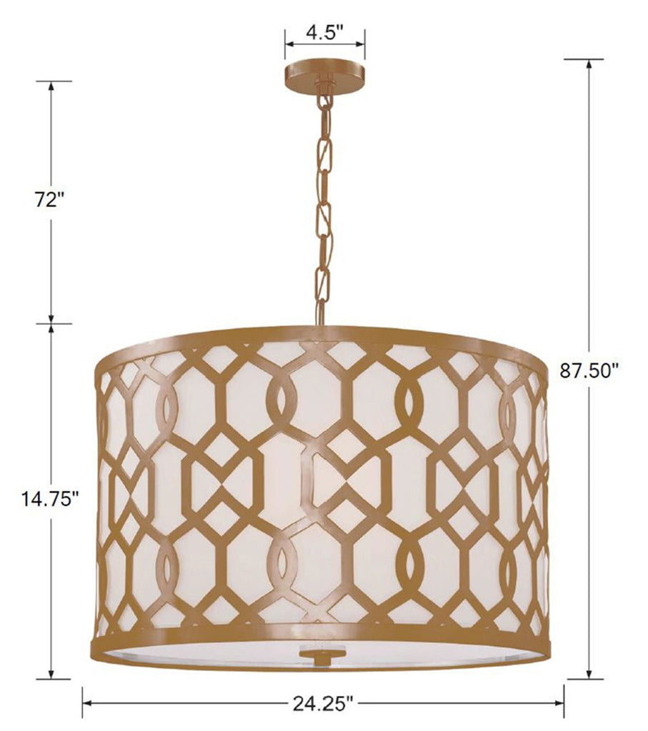 Libby Langdon Jennings 5 Light Aged Brass Chandelier Crystorama