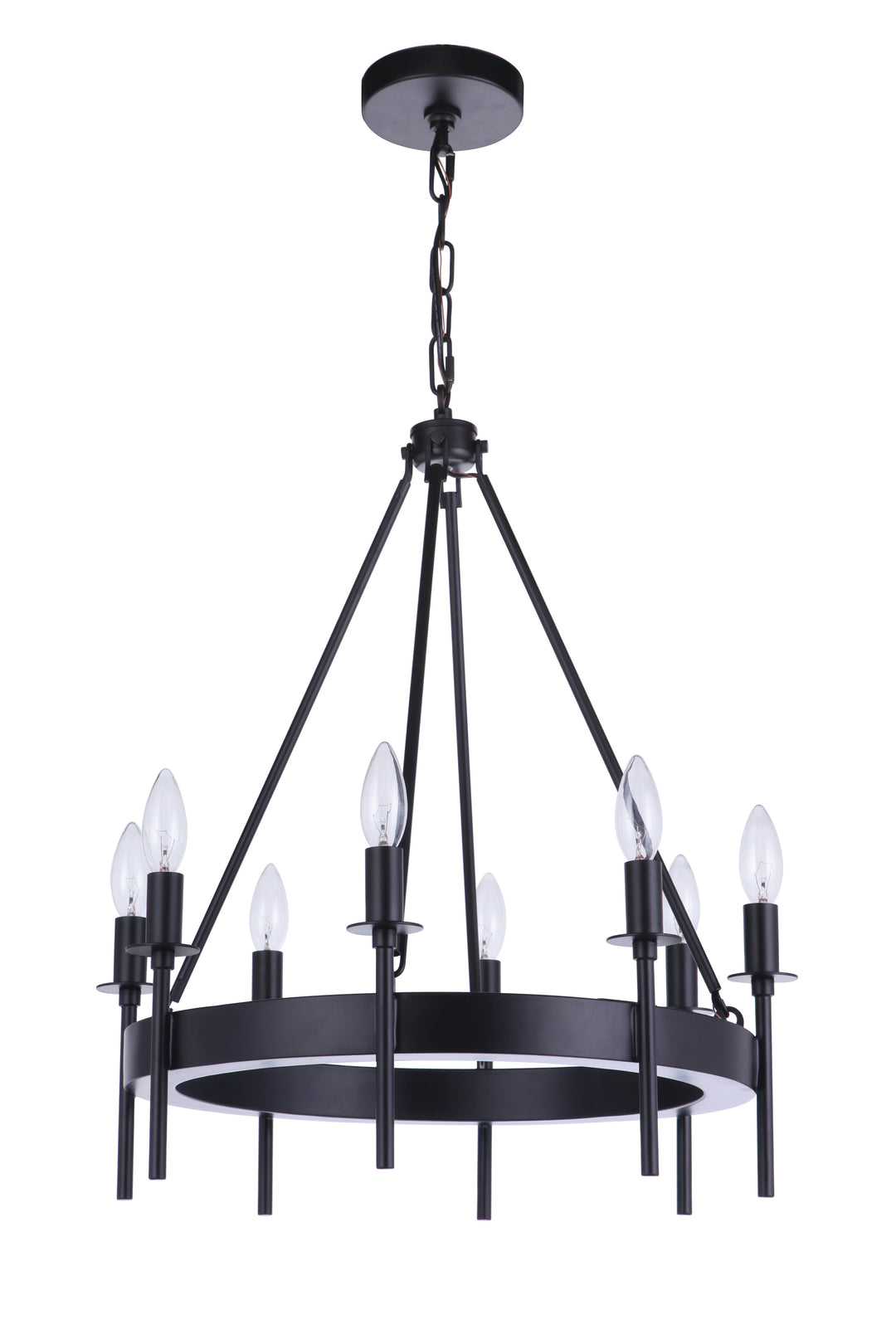 Larrson 8 Light Chandelier in Flat Black CRAFTMADE