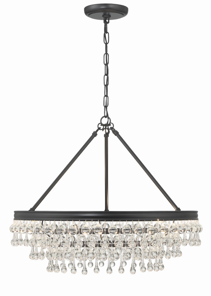 Calypso 6 Light Matte Black Chandelier Crystorama