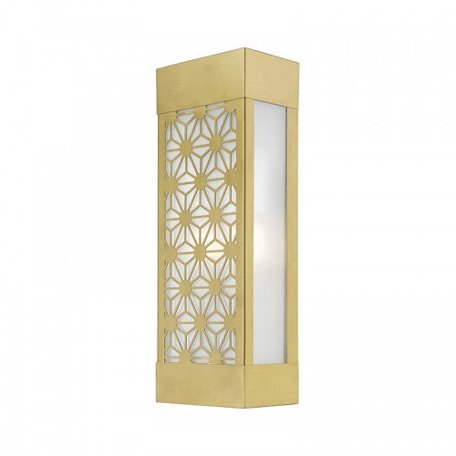 2 Light Satin Gold Outdoor ADA Sconce Livex