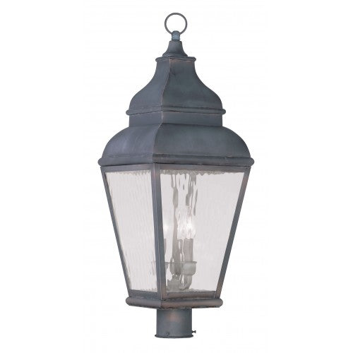 3 Light Charcoal Outdoor Post Top Lantern Livex