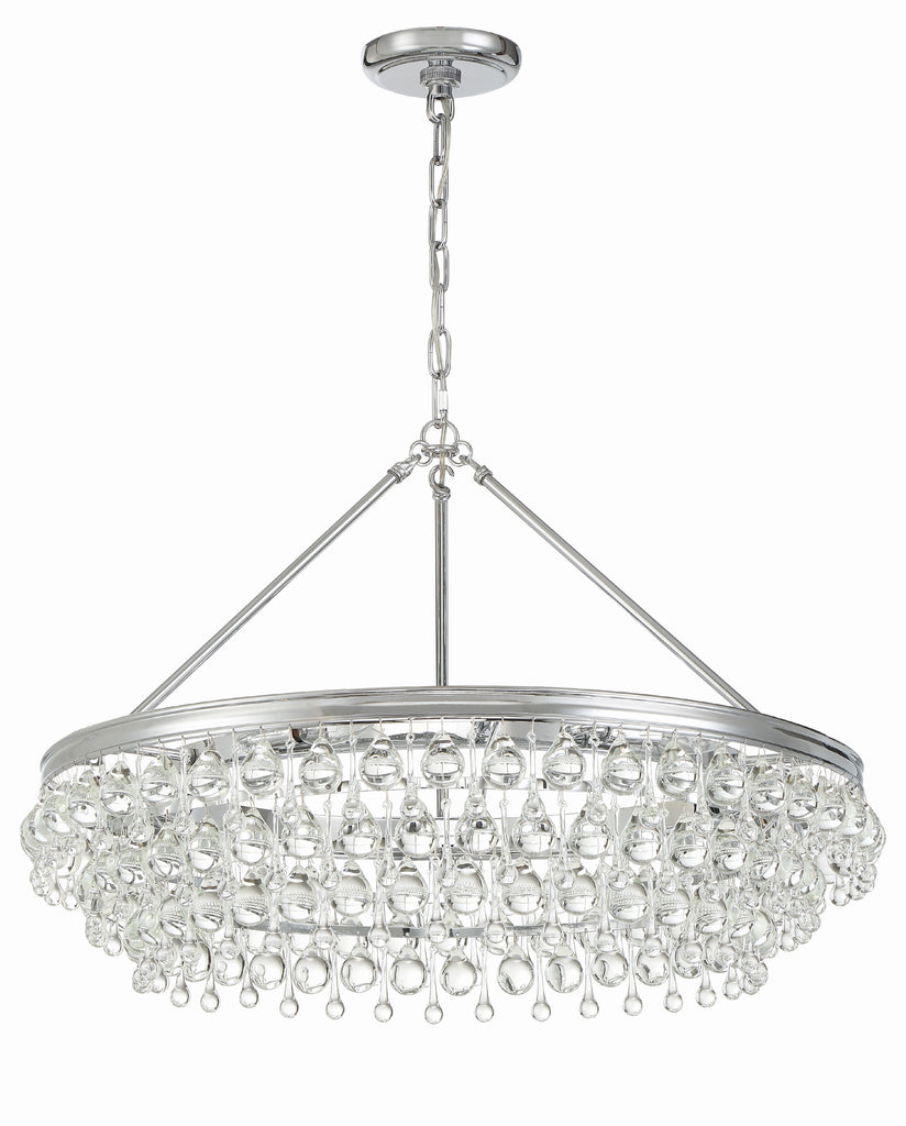 Calypso 6 Light Crystal Teardrop Polished Chrome Chandelier Crystorama