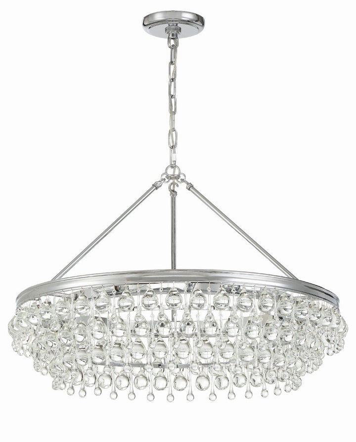 Calypso 6 Light Crystal Teardrop Polished Chrome Chandelier Crystorama