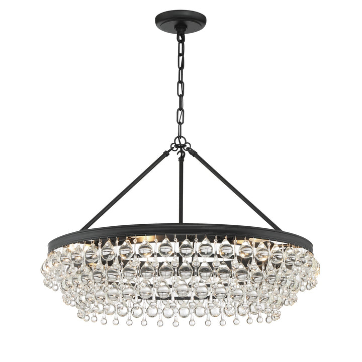 Calypso 6 Light Matte Black Chandelier Crystorama